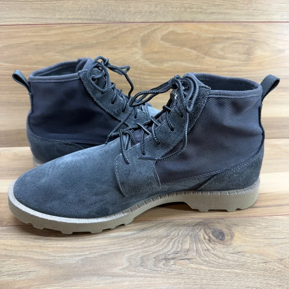 Sorel Caribou OTM Chukka Boots Mens 11.5 Gray Suede Ankle Lace Up Waterproof